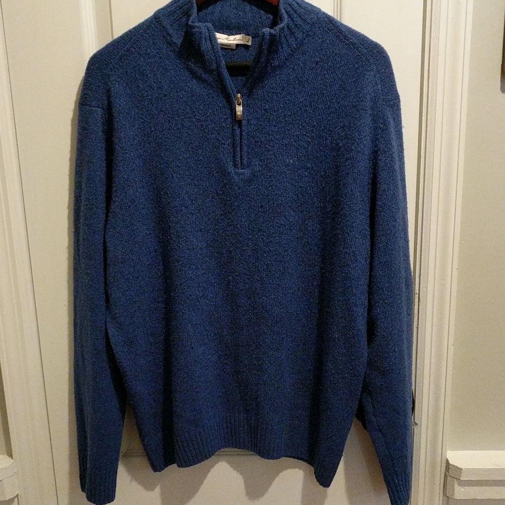 Mens crew beck blue sweater 💯% wool